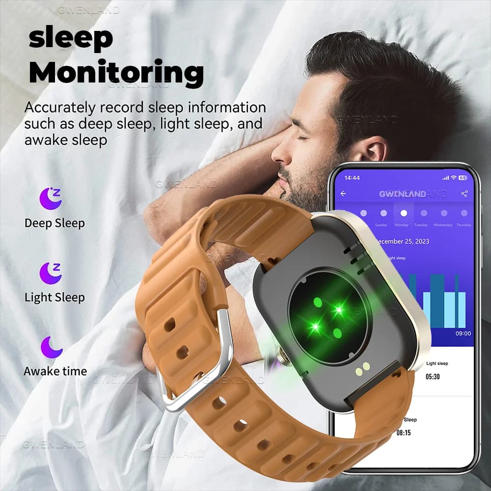 New Smart Watch for Men Women - 2.01" HD Full Touch Screen, wireless Call, Health monitoring & Sleep Monitor, Fitness Tracker,