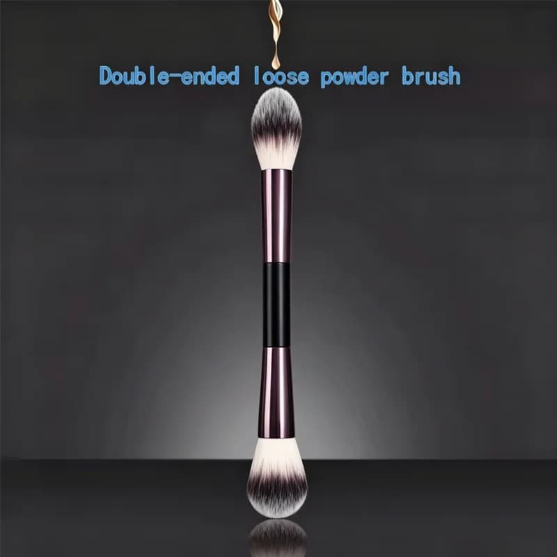 Makeup Brush, Powder Brush, Blush Brush, Loose Powder Brush, Exquisite Professional Metal Handle, Double-head Design, with Box