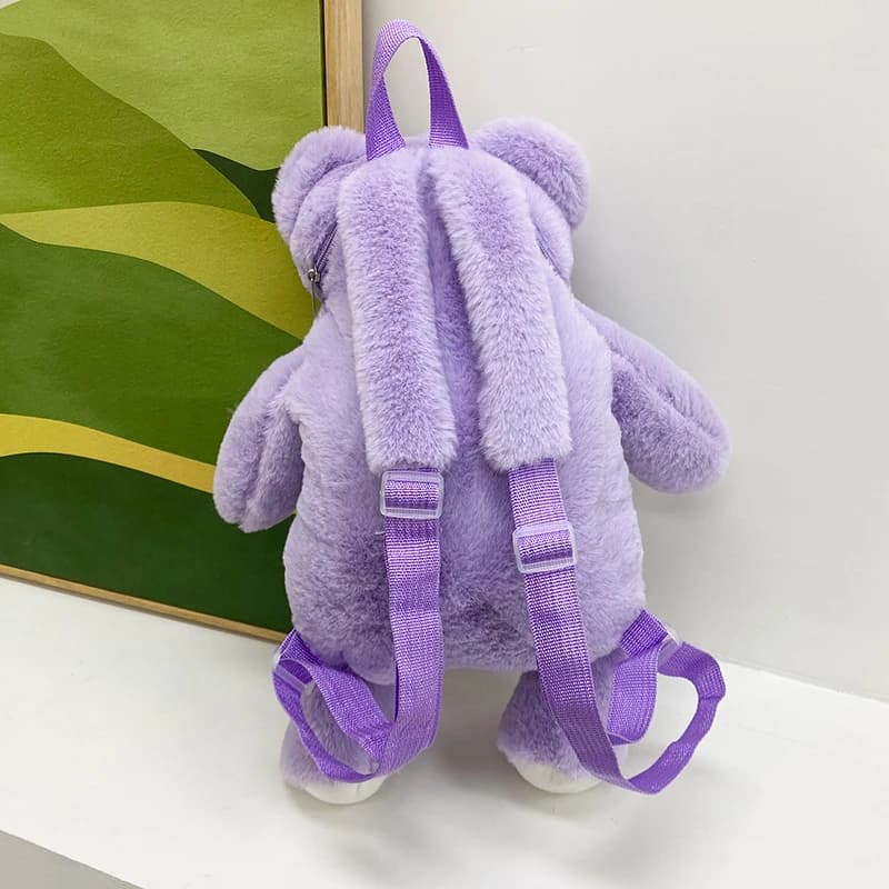 Backpacks 2025 Cartoon Teddy Bear Kids School Bags Bunny Rabbit Purple Cute Girl's Birthday Gift College Girl Casual Bag Kawaii