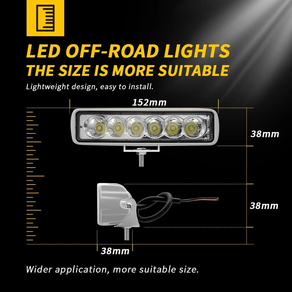 LED work lamp for car, motorcycle,18W, for Offroad SUV ATV Tractor Boat Trucks Excavator Working light，driving assistance lights