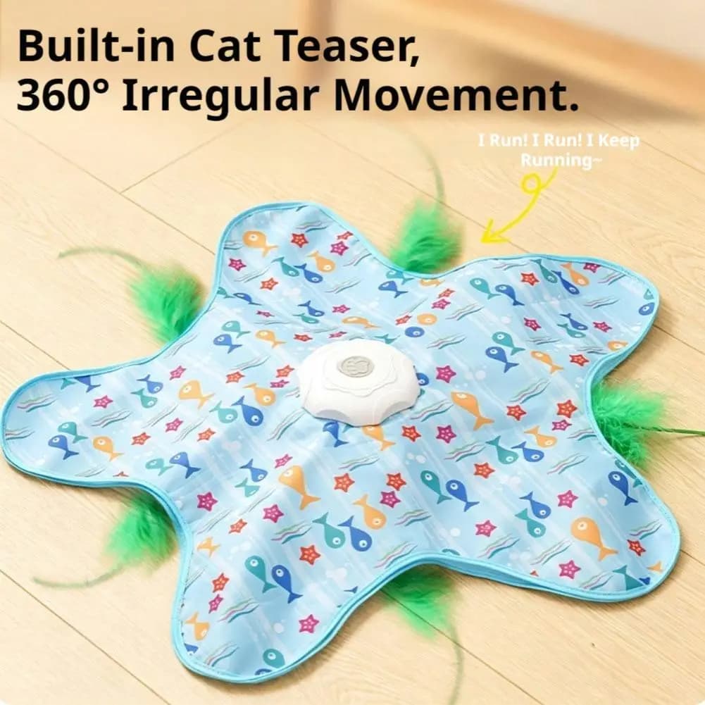 Cat Hunting Carpet, Teasing Stick, Five Pointed Star Toy, Automatic Rotating Wheel, Self Hi, Hiding Hood, Interactive Cat Toy