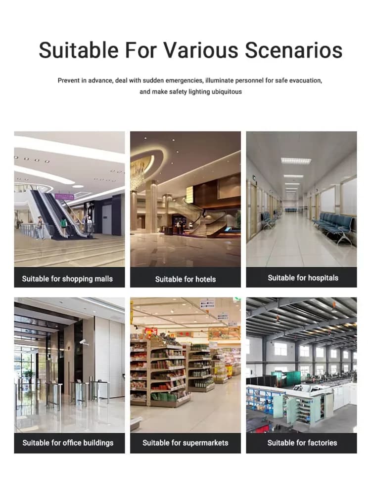 Led Emergency Light Lamp Professional Grade Durable AC200-240V Downlight Built-in Battery Lights Up When Power Outage Occurs
