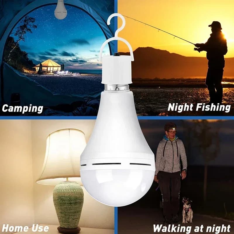 LED Rechargeable Light Bulb 7w 9w 12w 15w 85-265V Emergency Bulb Portable Hanging Camping Lamp for Tent Home Power Failure Porch
