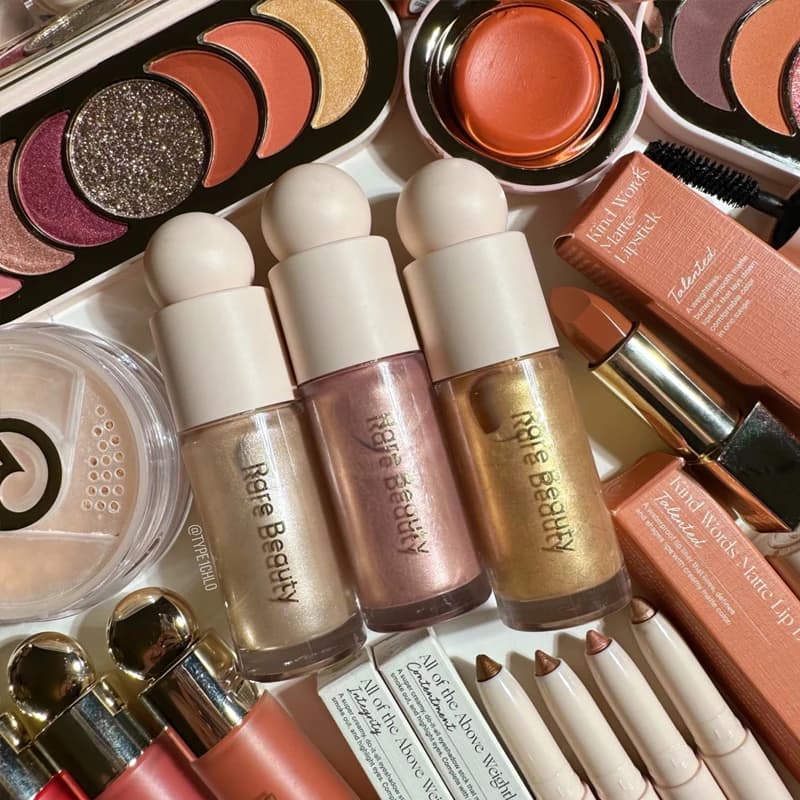 Rare Beauty Lipstick Easy To Apply Blush Brightening Highlighter Hydrating Bronzing Liquid To Enhance Facial Details Cosmetics
