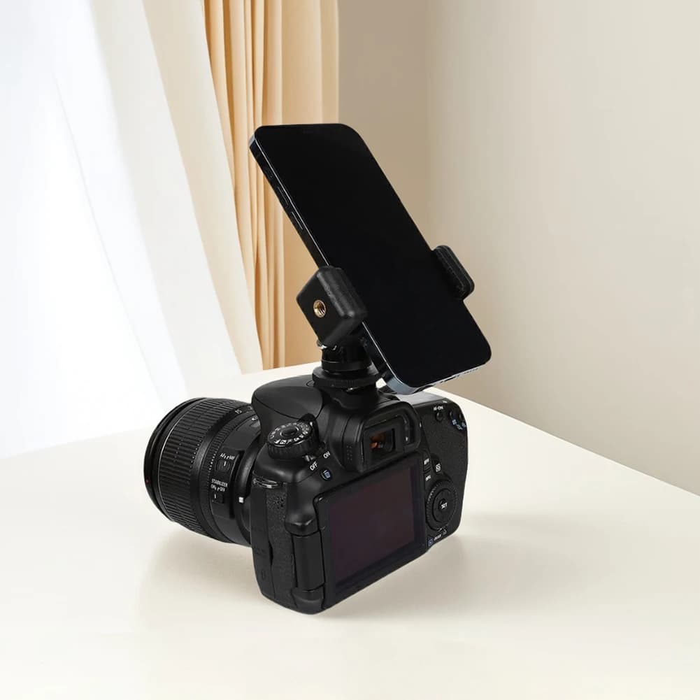 Phone Mount for Camera Hot Shoe Mobile Phone Clip Holder Monitor Flexible Tripod Adapter for Canon Nikon Sony DSLR Camera