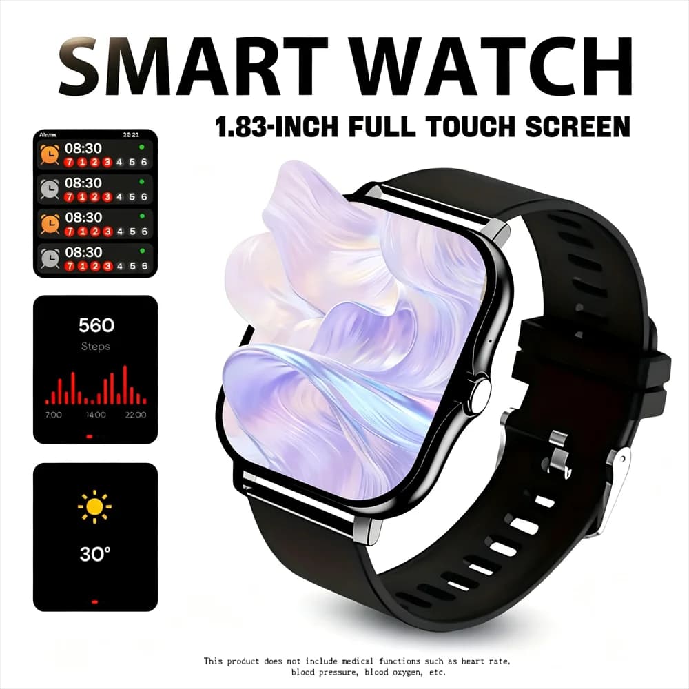 Smartwatch, New Model with Full Touch Screen, Featuring Call and Message Notifications, USB Charging,