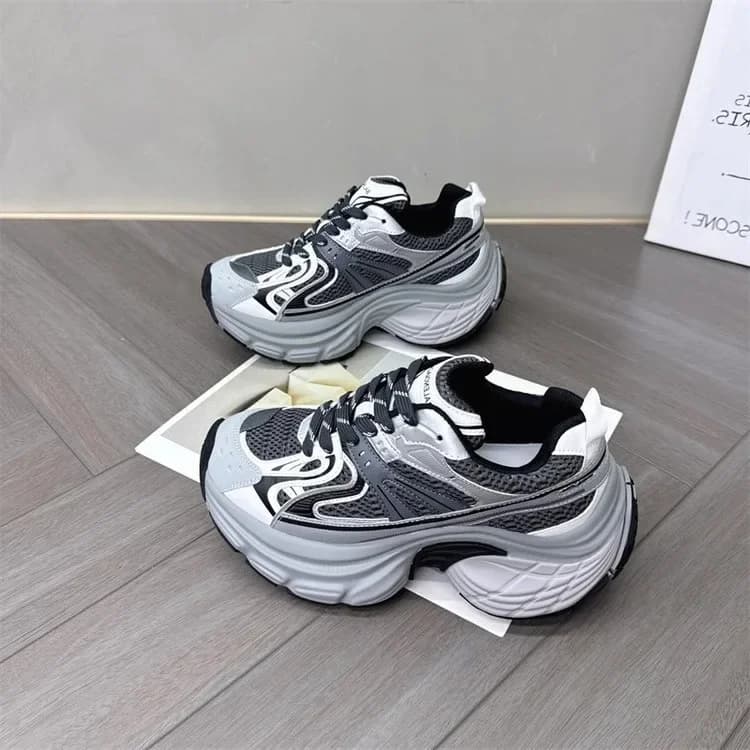 Sneakers for Women 2026 New Style Thick Sole Retro Breathable Lightweight Autumn Height Increasing Casual Sports Shoes Trend