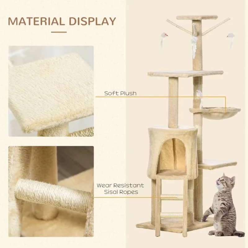 Cat Tree Suitable For Pet Toys，Condo, Jump Platforms, Hanging Toys For Cats