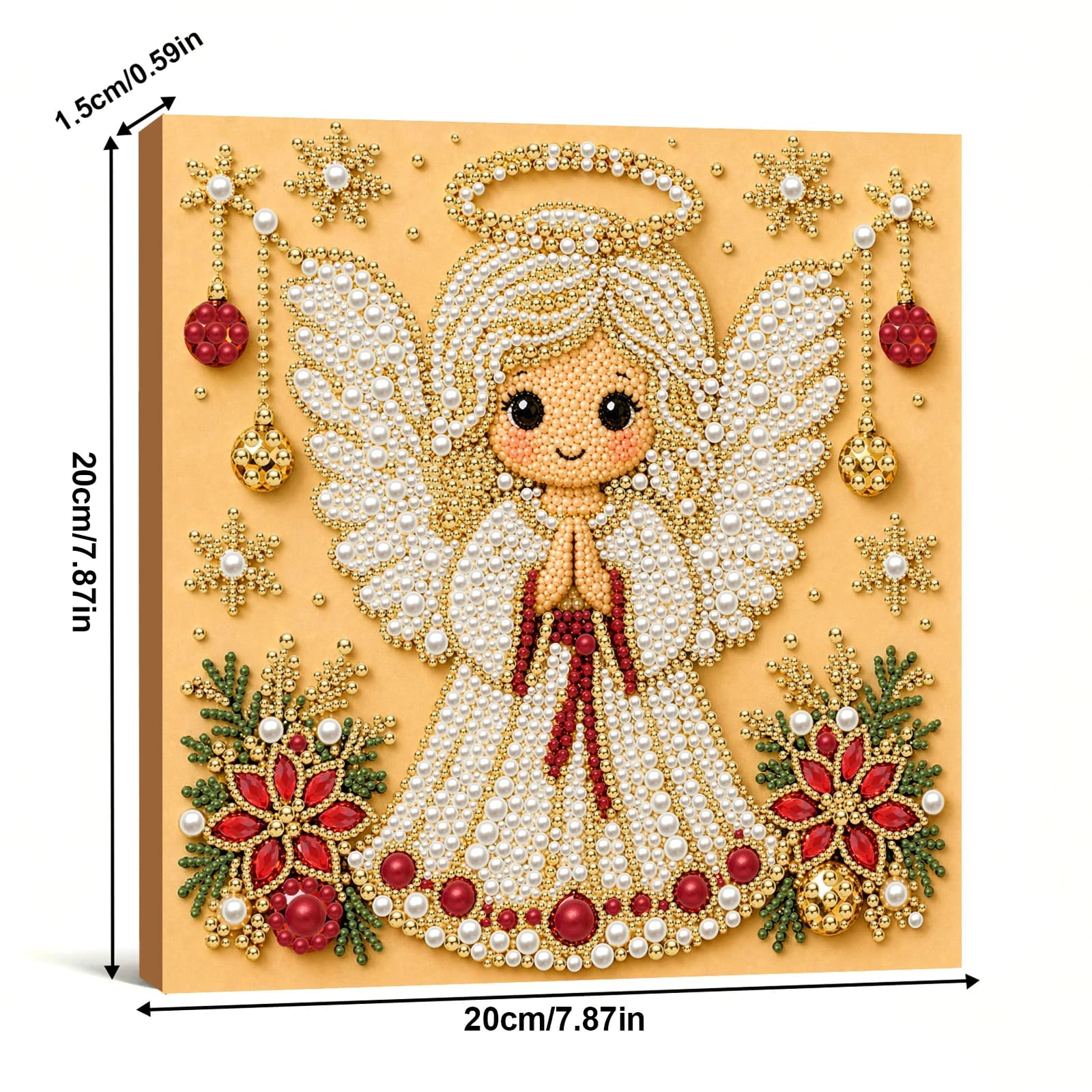 Christmas Decor DIY Santa Claus Snowman 3D Pearl Painting Diamond Art Kits for Beginners 20*20CM for Home Wall Decoration Gift