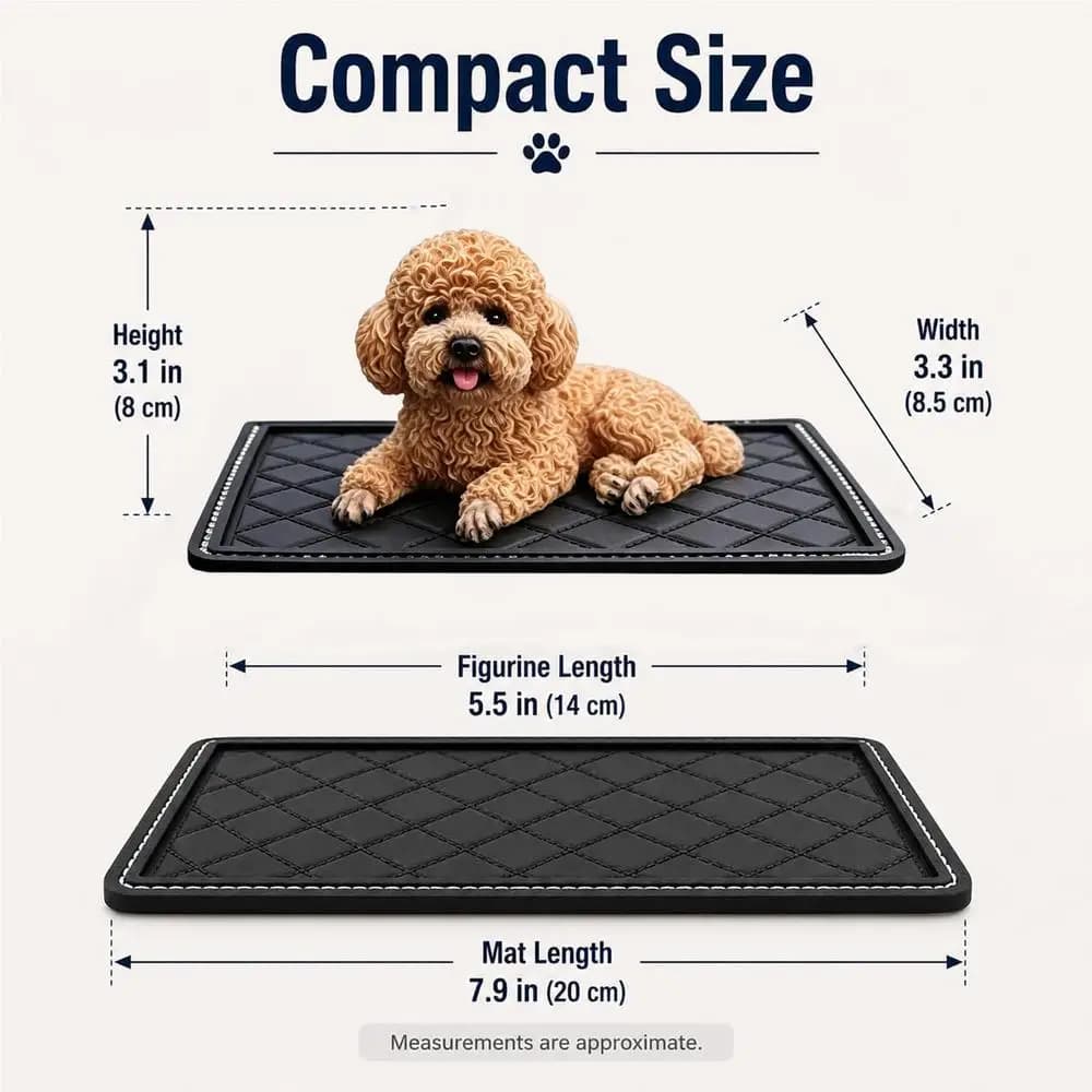 Dog Dashboard Decoration Realistic Cute Resin Puppy Statue With Mat Car Dash Decorations For Desks Bookshelves Tables Home decor