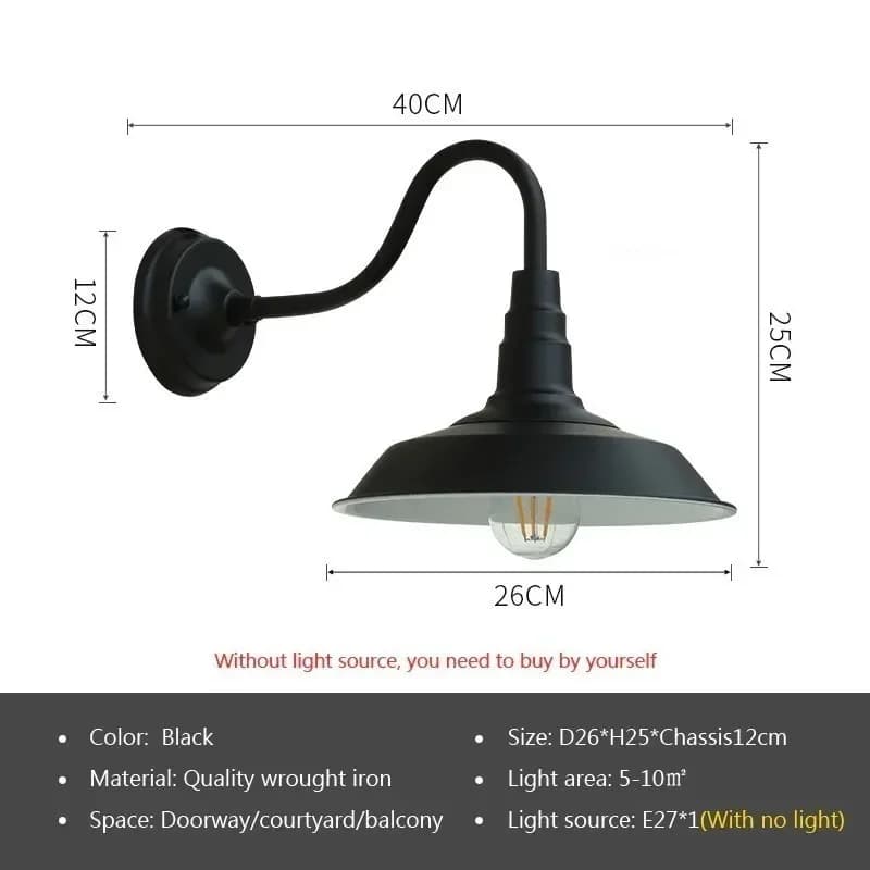 LED Industry Wall Lamp Retro American Wall Light For Courtyard Balcony Entrance staircase Hallway Bedroom Vintage Decor Fixtures