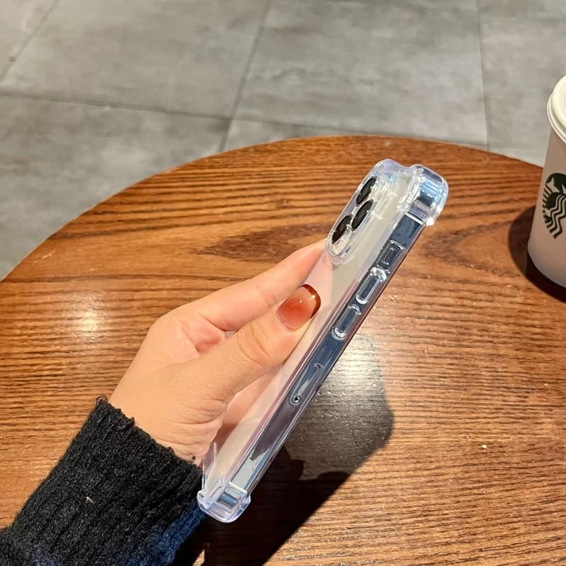 Soft Transparent Phone Case For iPhone 11 12 13 14 15 16 Pro Max X Xs XR Max 7 8 Plus Mini TPU Clear Shockproof Cases Cover