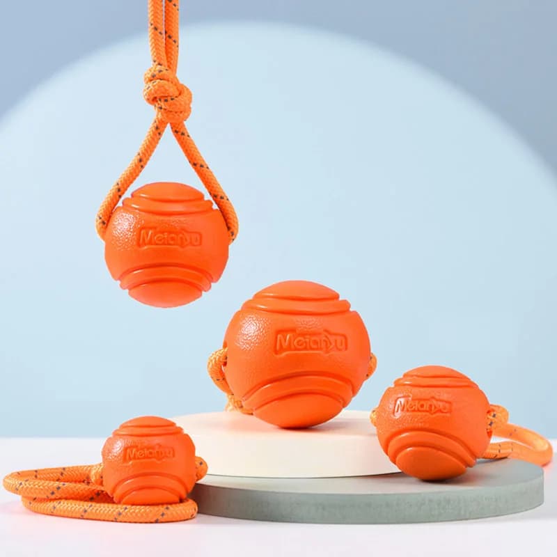 Dog Training Ball on Rope Cotton Rope Ball Nontoxic Durable Toy for Small Medium Dogs Interactive Pull Throw for Indoor Outdoor