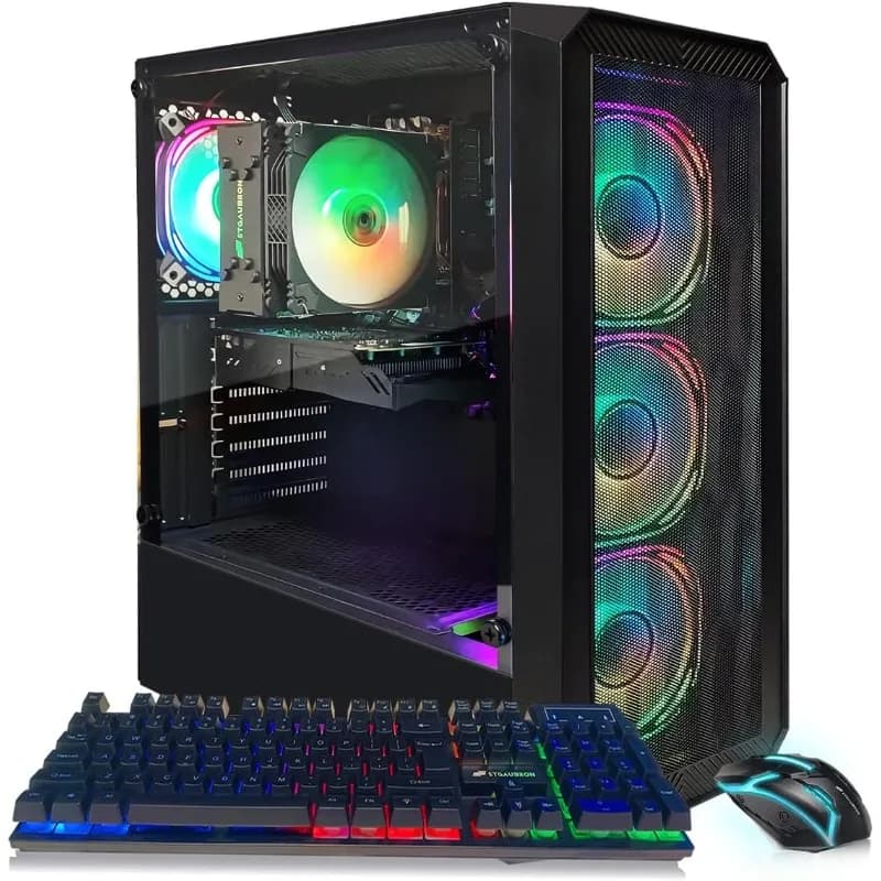 Gaming Desktop PC with Radeon RX 550 4G, Intel Core i5 Processor, 16GB RAM, 512GB SSD, WiFi 6, Windows 11 Home, RGB Fans