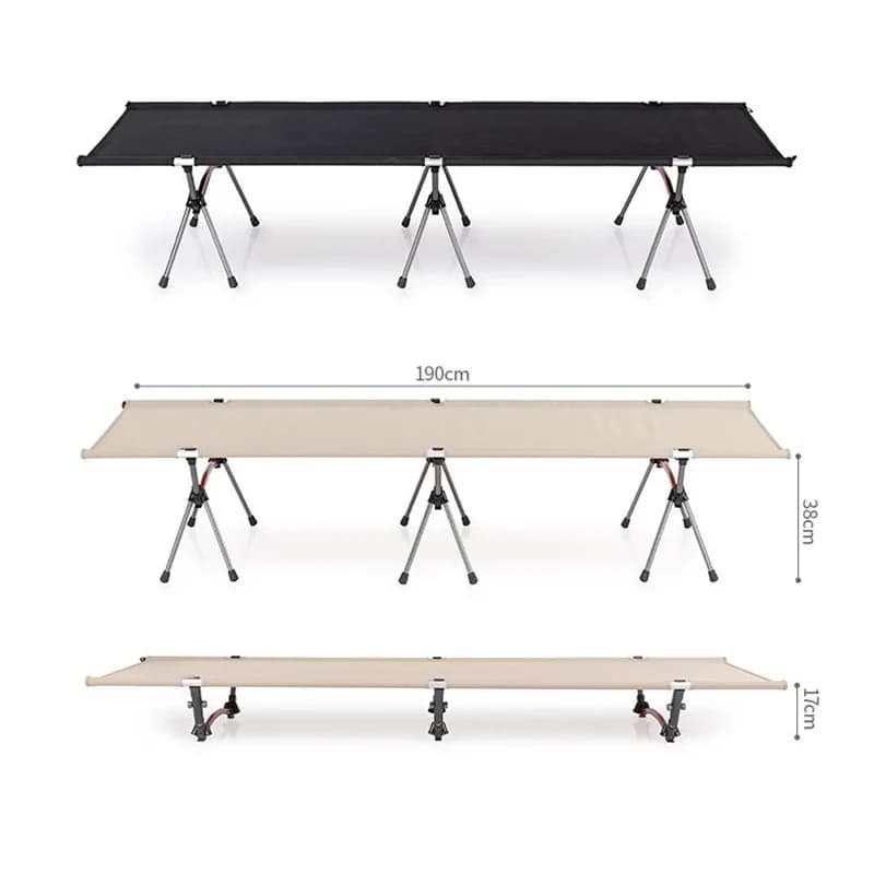 Folding Camping Cot, Adjustable Height, Lightweight Sleeping Bed, Tent Cot, with Storage Bag, Comfortable for Outdoor&Indoor