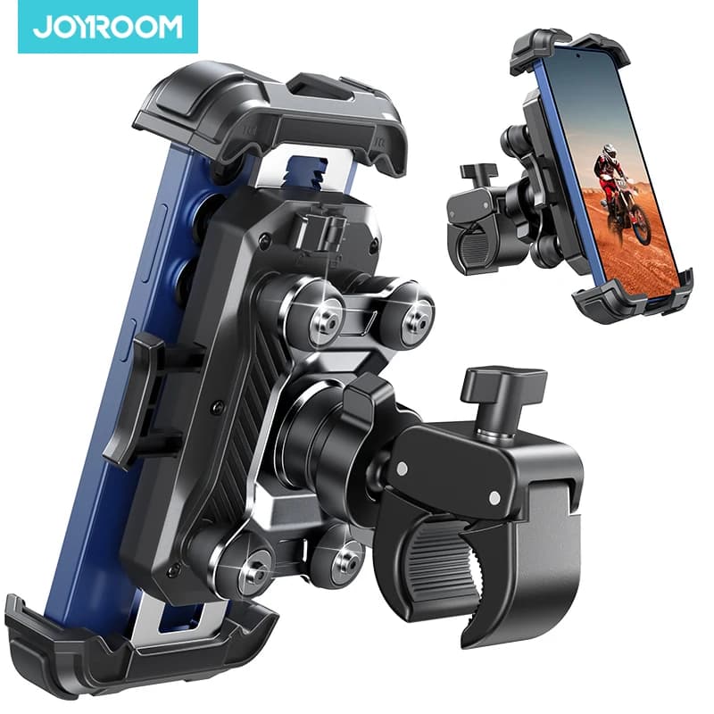 Joyroom Motorcycle Phone Mount Anti Vibration Phone Holder for Motorcycle Handlebar Bike Phone Mount for iPhone for 4.7-7”Phone