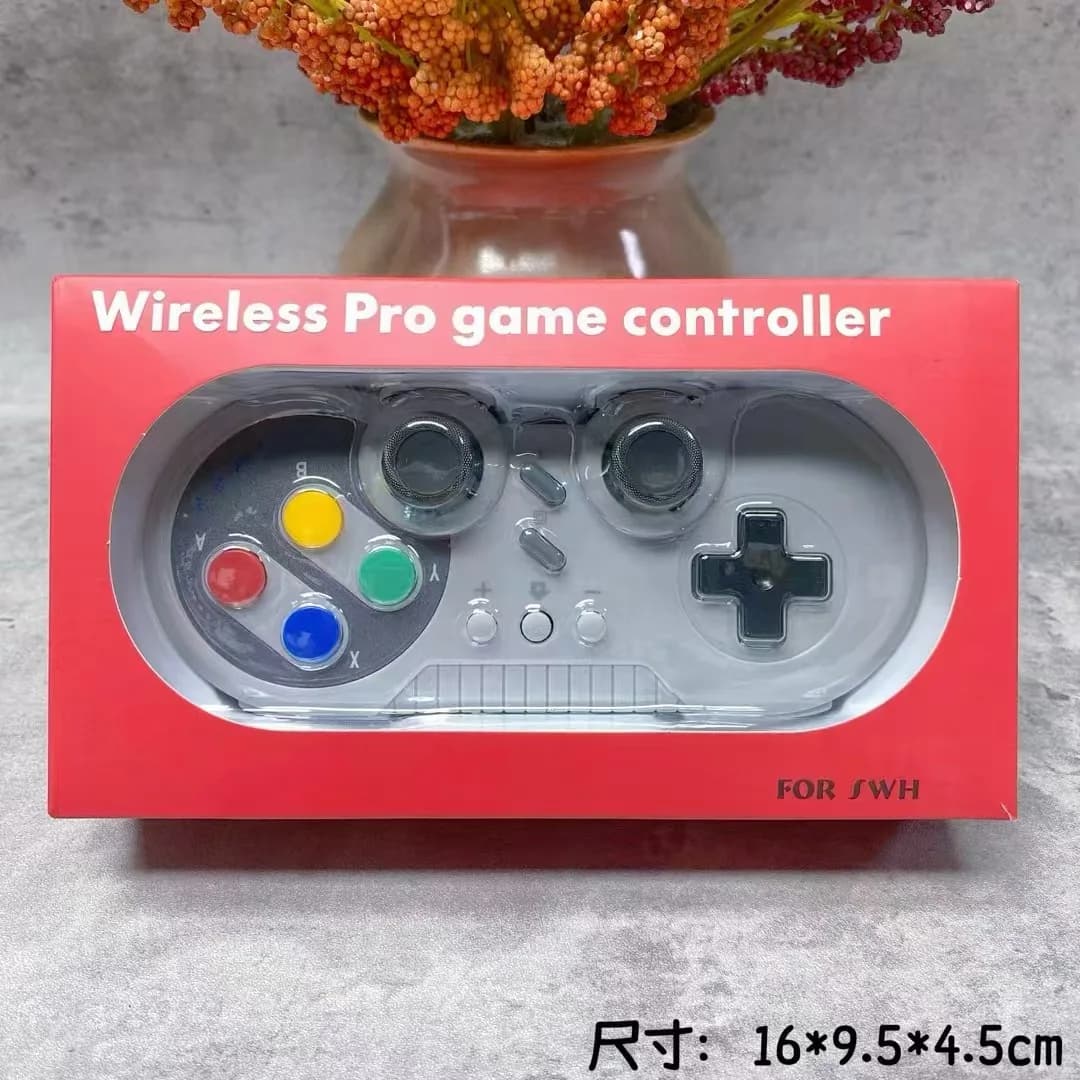 Ergonomic Gray Gaming Controller with Turbo & Motion Vibration Compatible for Switch OLED PC SNES - Motion Controlled Video Game