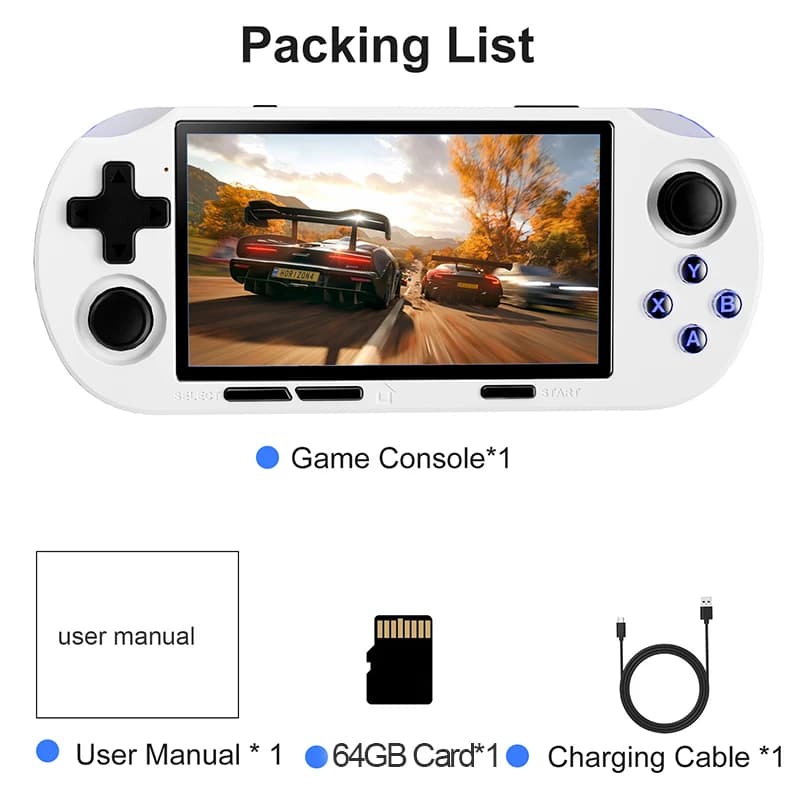 GAMINJA Handheld Portable Gaming Console 4.5Inch HD IPS Screen Display Retro Gaming System LED Lights Built-in 12000 Games