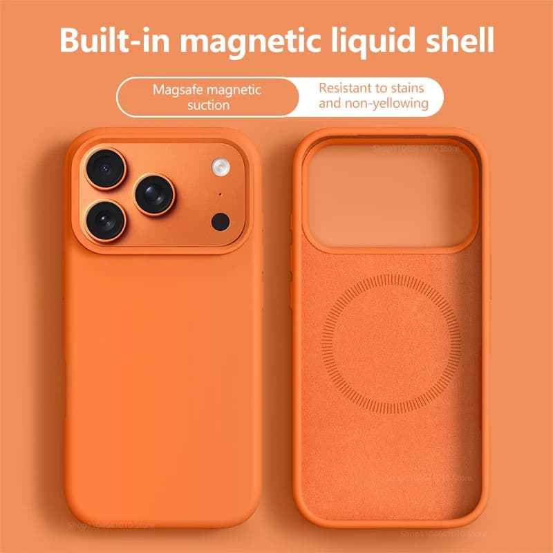 Original Magnetic Phone Case For iPhone 17 16 Pro Max Liquid Silicone Cases For iPhone17 16 Pro Max 17Pro Air Soft Bumper Cover
