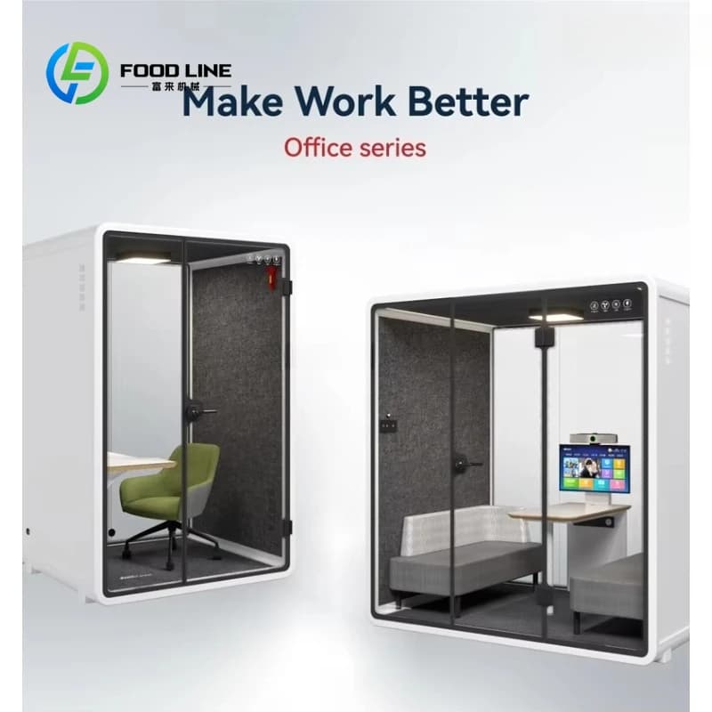 Customized Large Office Pod for 6 People, New Design with Desk, Smart Silent Workspace for Home Office, Soundproof