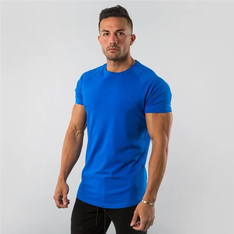 Fitness T-Shirt Men Bodybuilding Short Sleeve Sport Running T-shirt Men Sportswear Workout Shirts Male Men Gym Summer Tops Tee
