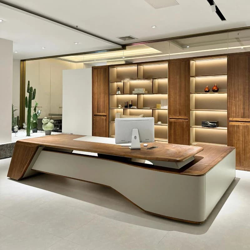 Wooden Fashion Office Desk Simple Creative Cheap Interior Big Size Office Desk Save Space Meuble Bureau Chinese Style Furniture
