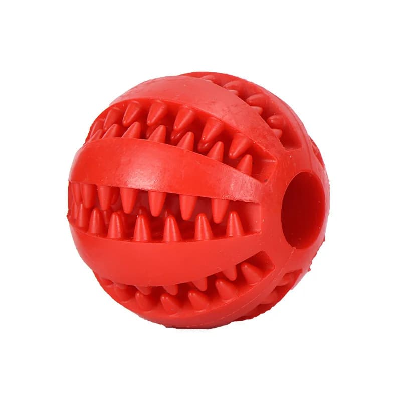 Dog Teeth Cleaning Toy, Interactive Food Dispensing Ball for Puppy Chewing Durable Rubber Treat Ball for Small Medium Large Dogs