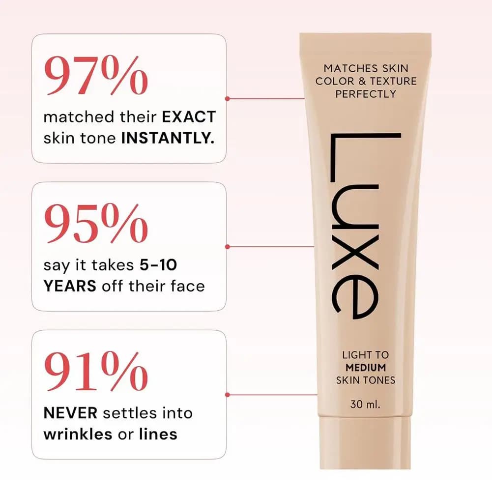 Luxe Skin Tone Matching Concealer Foundation, Waterproof Full Coverage Makeup to Hide Blemishes & Even Skin Tone Long Lasting