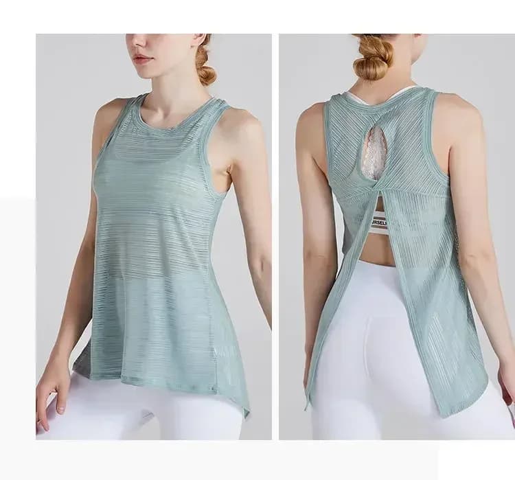 Fitness Yoga T-shirt Top Sexy Open Back Sport T-shirt Women Gym Tank top Loose Sportswear Breathable Workout Tank Top Sleeveless