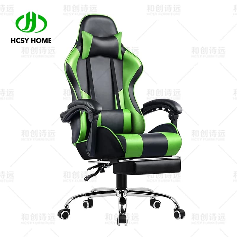 Gaming Chair Computer Chair with Footrest and Lumbar Support  Height Adjustable Game Chair