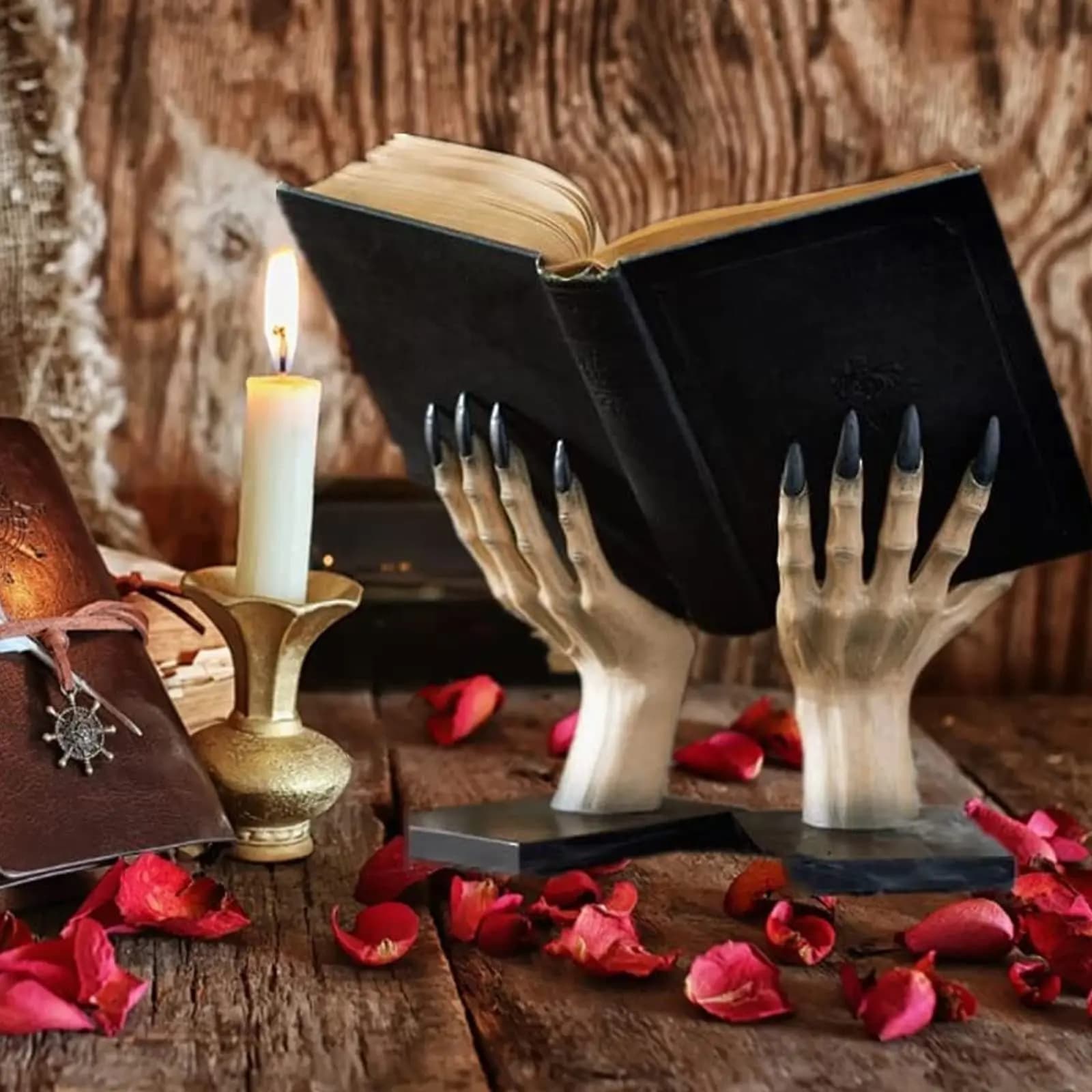 Halloween Bookends Decor Gothic Home Decor Bookends Shelves Unique Scary Monster Hand Book Ends Spooky Halloween Room Decor