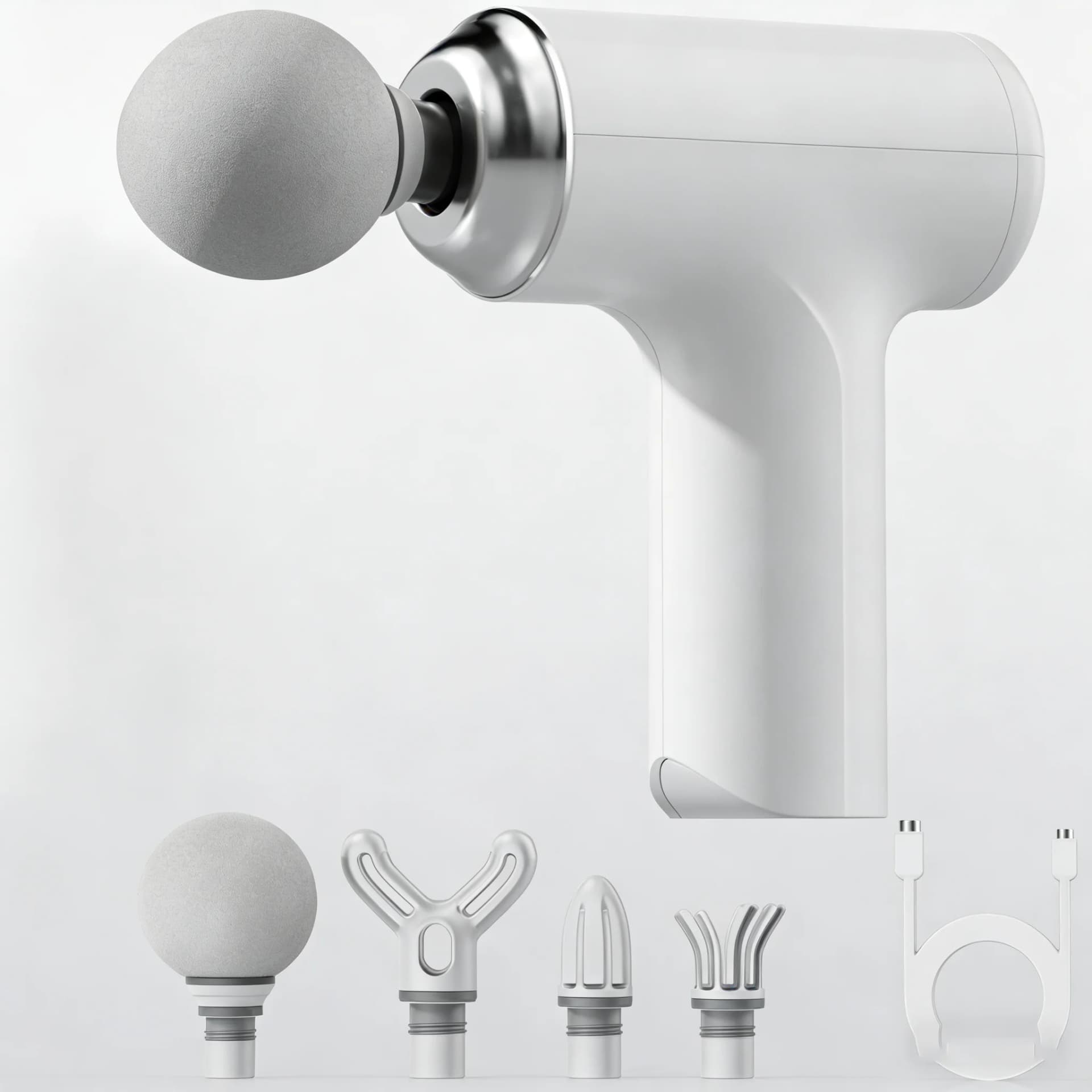 Portable Massage Gun with 4 Interchangeable Heads & LED Display - Full Body Percussion Massager for Deep Muscle Relaxation