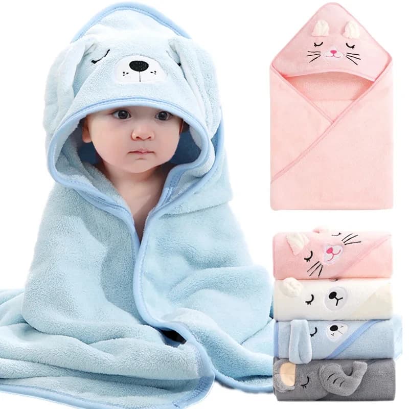 1 Baby Bath Towel Cap Animal Bath Towel Baby Blanket Bathroom Supplies
