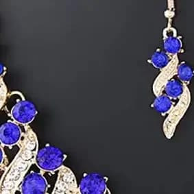 Romantic 2 Pieces/set Wedding Jewelry Set Shiny Crystal Bridal Jewelry Set Ladies Necklace Earrings