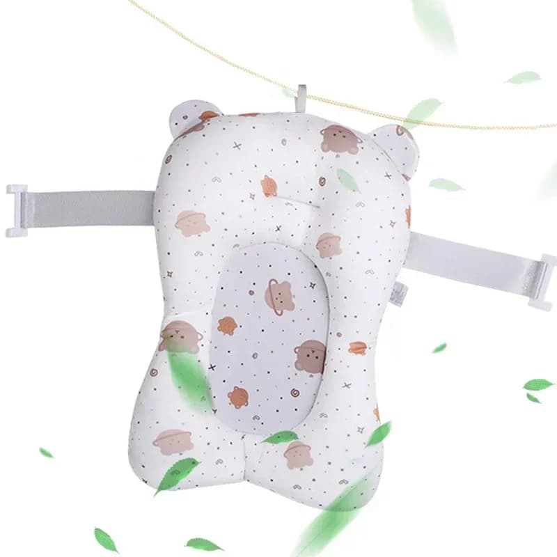 Baby Shower Bath Tub Pad Non-Slip Newborn Bathtub Mat Safety Nursing Foldable Support Comfort Body Cushion Mat Pillow Cartoon