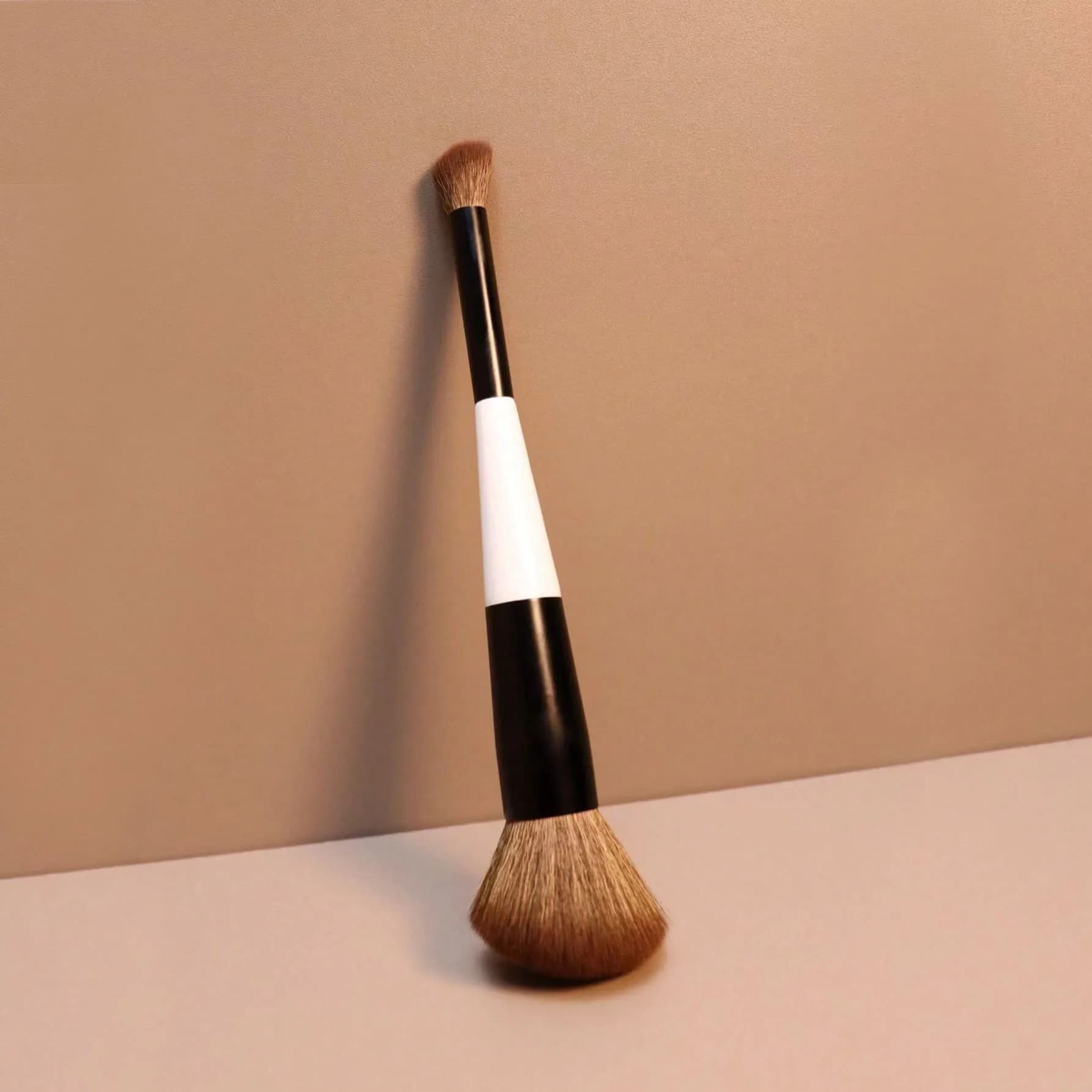 1 double-ended makeup brush, foundation brush, concealer brush, blush brush, contour brush, eyeshadow brush, multi-functional makeup brush