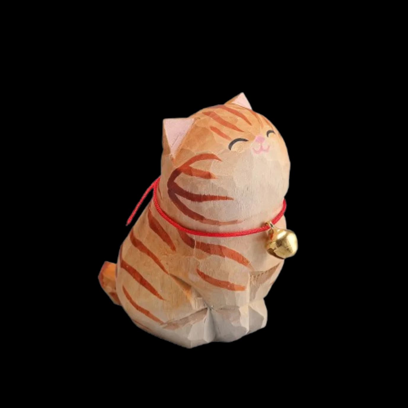 Cute Cat Animals Figurine Decorative Wooden Ornament Kitten Statue Calico Golden Gradient Cat Home Office Desk Car Decor Gift