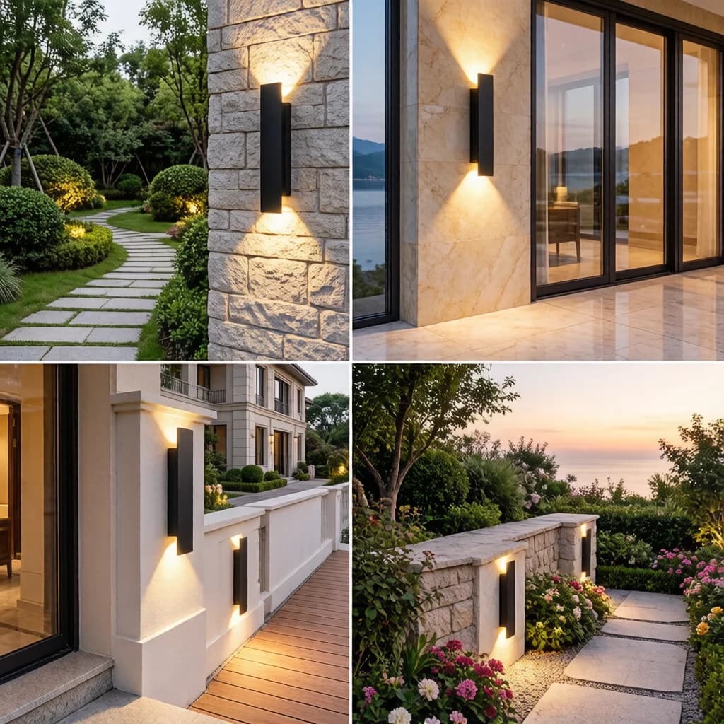 LED Long Wall Lamp, Up & Down Light, Outdoor Waterproof, Modern Minimalist, for Courtyard, Corridor, Staircase, Aisle, Pillar, B