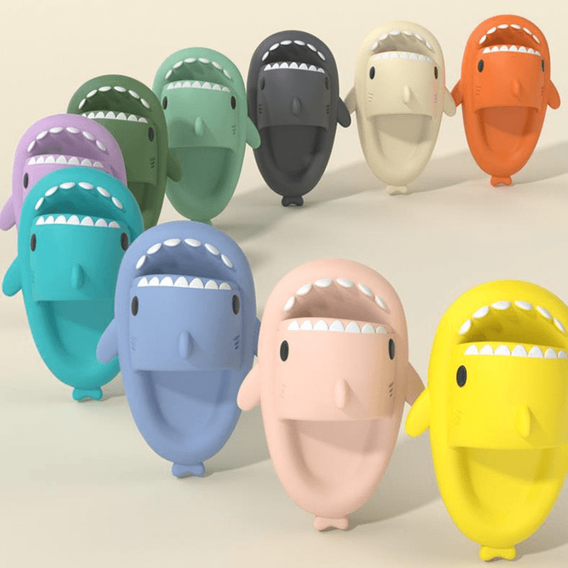 Cartoon Shark Slippers Funny Cutes Soft Slipper Indoor Outdoor  Shoes For Women Men Couples