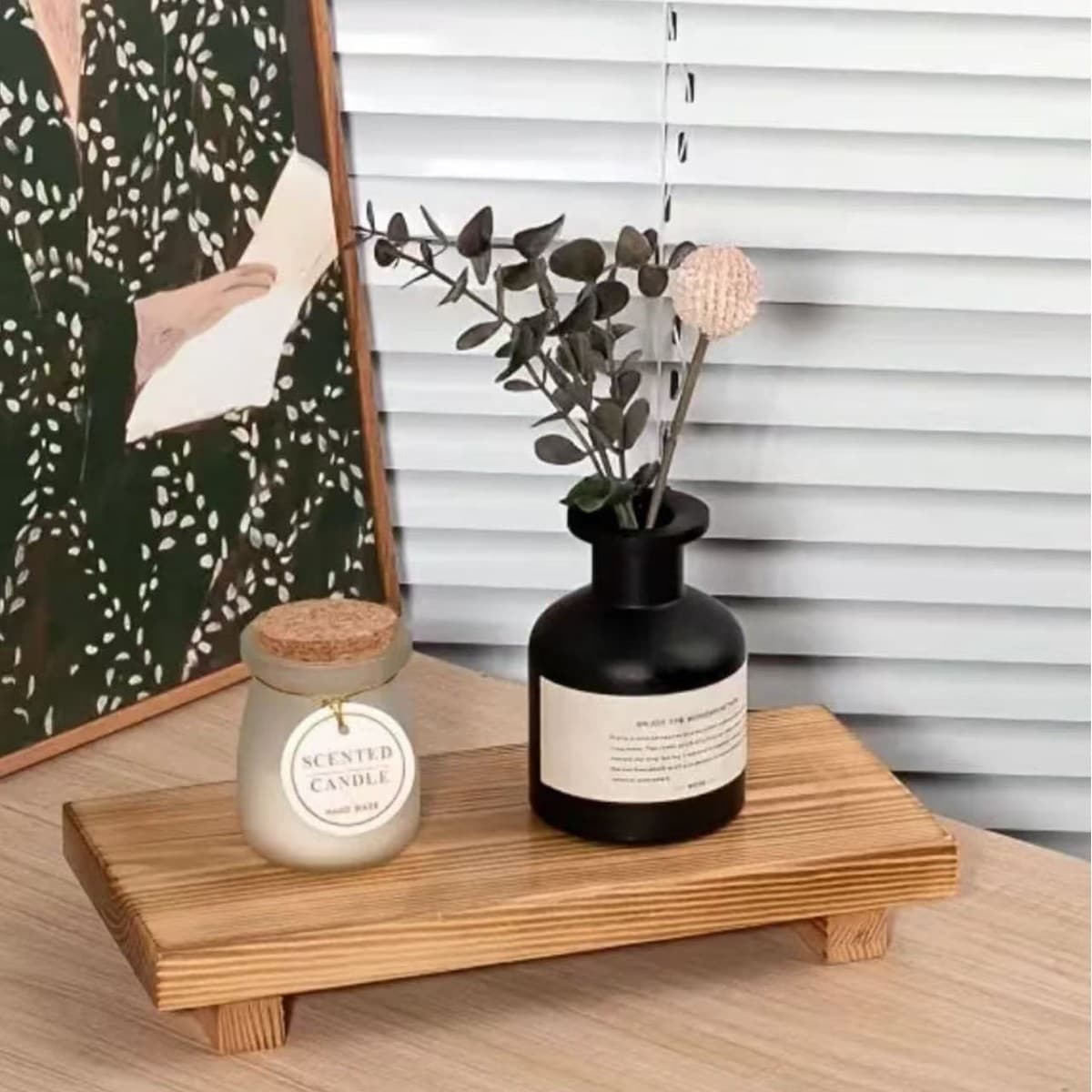 Wooden Vintage Aromatherapy Candle Decorative Base