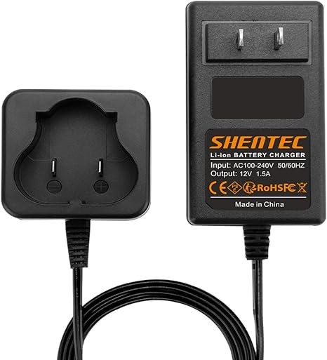 Shentec 12V Li-ion Charger Compatible With Black and Decker BL1110 BL1310 BL1510 LB12 LBX12 LBXR12 Pod Style Battery (Not Compatible With Firestorm and PS130 Ni-MH/Ni-CD)