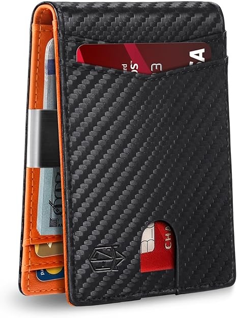 Hayvenhurst Wallet For Men - Reinvented Design Men's Wallet - Slim, Minimalistic & Seamless, Blocks RFID Scanners with a Money Clip (Carbon Fiber)