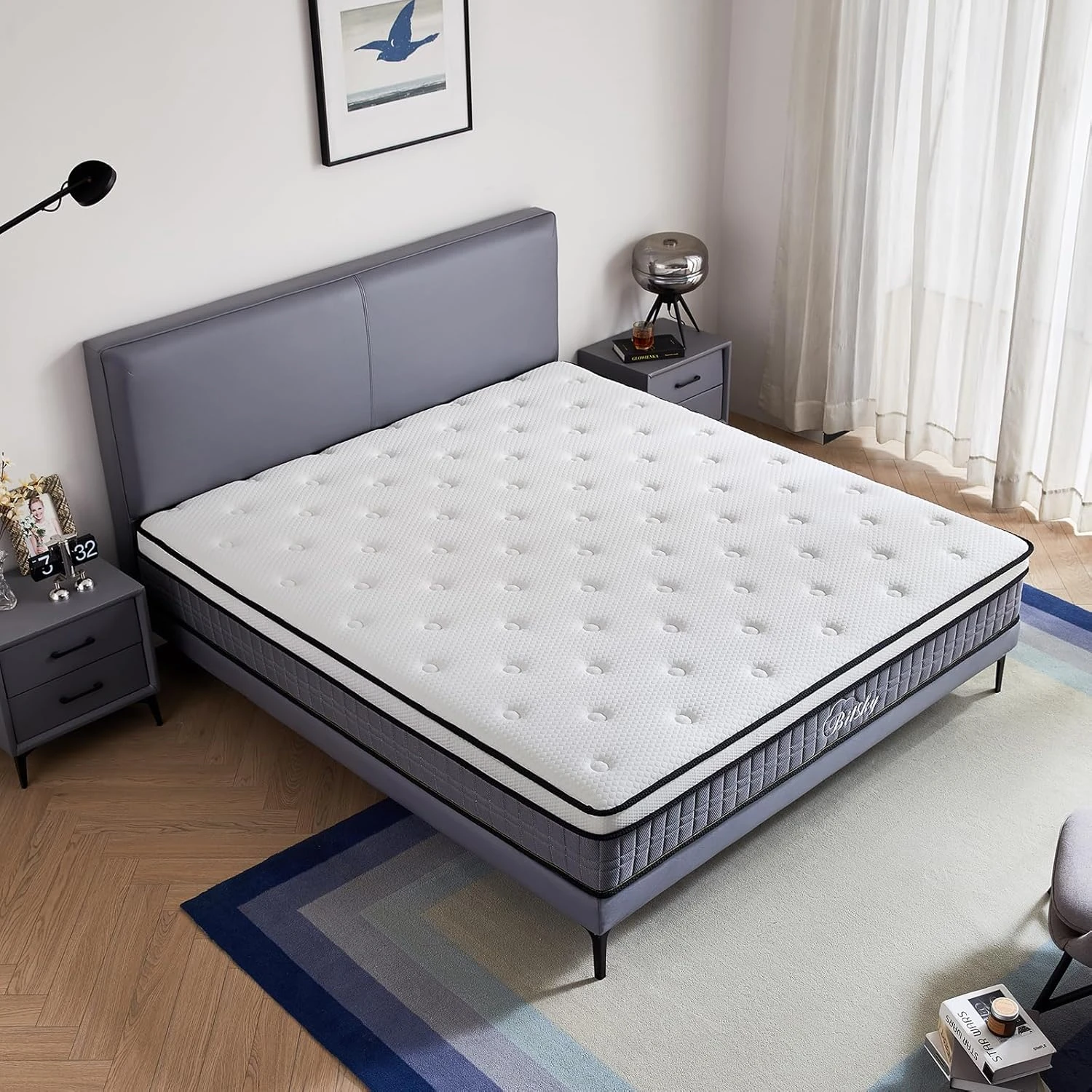 Bitsky Queen Mattress - 10 inches Gel Memory Foam Hybrid Mattress in a Box, Queen Size with Pocket Springs, Medium Firm, Pressure Relief & Motion Isolation, 365 Nights Trial, CertiPUR US Certified
