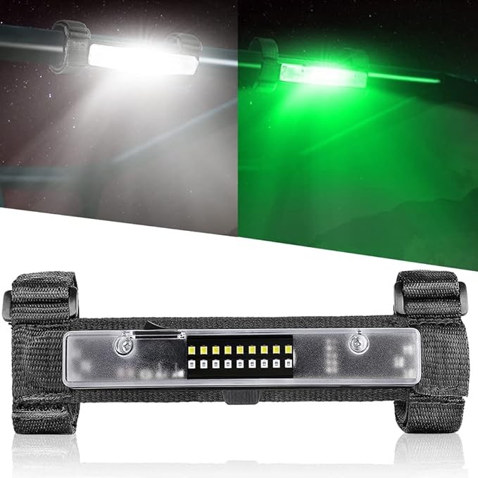 UTV Interior Dome Light Universal Roll Bar Mount LED Light for UTV ATV Polaris RZR Can-Am Ranger Pioneer Talon Yamaha Kawasaki Off Road - White/Green
