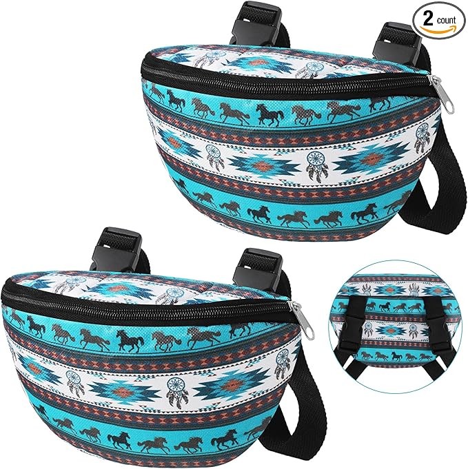 2 Pcs Insulated Saddle Bags for Horses Waterproof Pommel Bag for Western Saddle Durable Equestrian Riding Pouch for Cellphone, Keys & Trail Gear