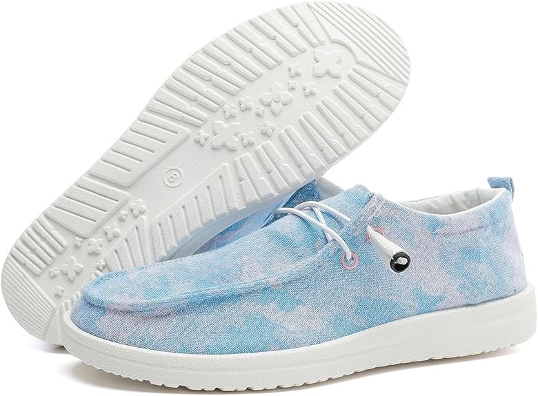Betrue Women's Lightweight Boat Shoes, Casual Loafers, Slip On Deck Shoes, Breathable Canvas Walking Shoes