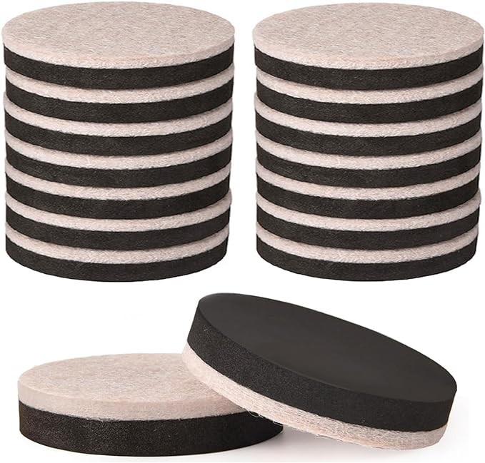 Felt Furniture Sliders for Hardwood Floors, PISAO 16 PCS 3 ½” Heavy Duty Furniture Movers - Unique Non-Scratch Design, Thick Felt Pads for Hard Surfaces, Move Large Furniture Easily