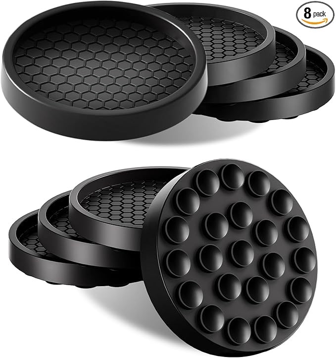 Non Slip Furniture Pads, 3” Furniture Coasters, 8 Pcs Round Furniture Coasters for Hardwood Floors, No Slide Furniture Cups Non Skid Floor Protector for Bed Couch Stoppers (Black)
