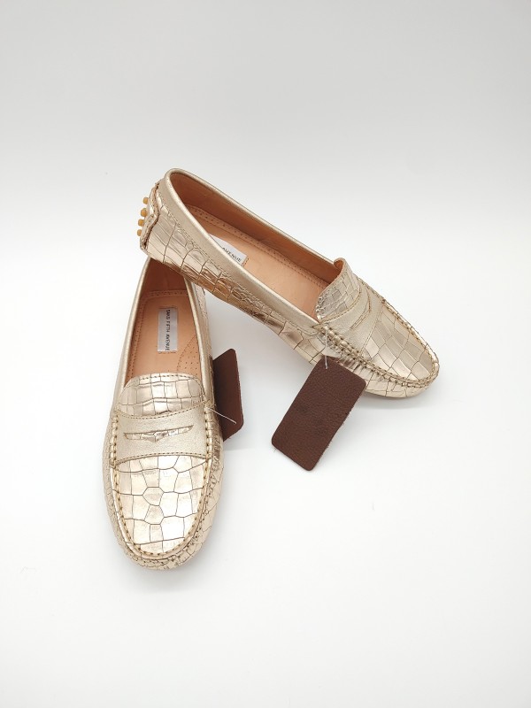Saks Fifth Avenue Croc Embossed Leather Penny Driving Loafers