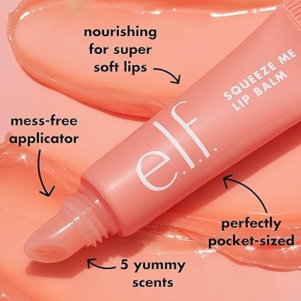 e.l.f. Squeeze Me Lip Balm, Moisturising Lip Balm For A Sheer Tint Of Colour, Infused With Hyaluronic Acid, Vegan & Cruelty-free, Vanilla Frosting